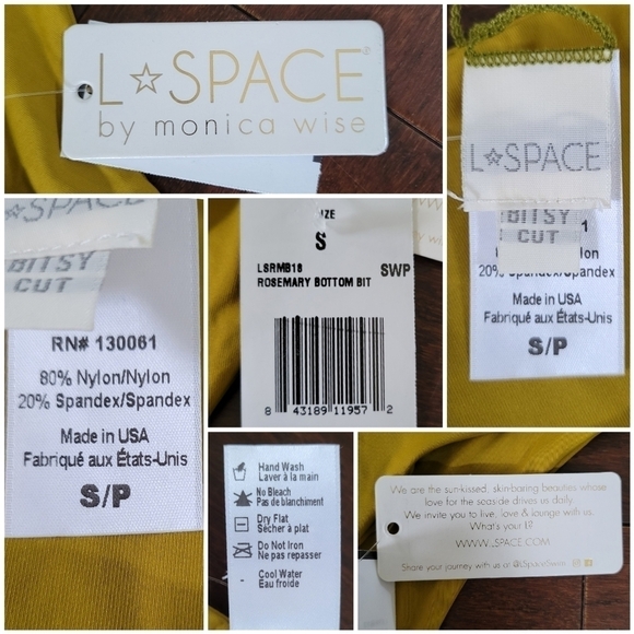 NWT L*Space Rosemary Bitsy Cut skimpy bikini bottom size S chartreuse green - Picture 11 of 12